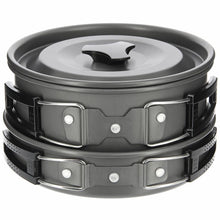 Load image into Gallery viewer, NGT Aluminium Outdoor Cook Set - 1.1 litre Kettle, Pot and Pan in Gun Metal