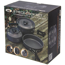 Load image into Gallery viewer, NGT Aluminium Outdoor Cook Set - 1.1 litre Kettle, Pot and Pan in Gun Metal